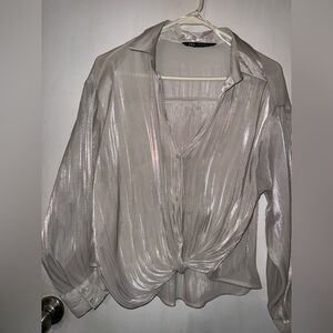 Zara Pearl Shimmer Women's Top